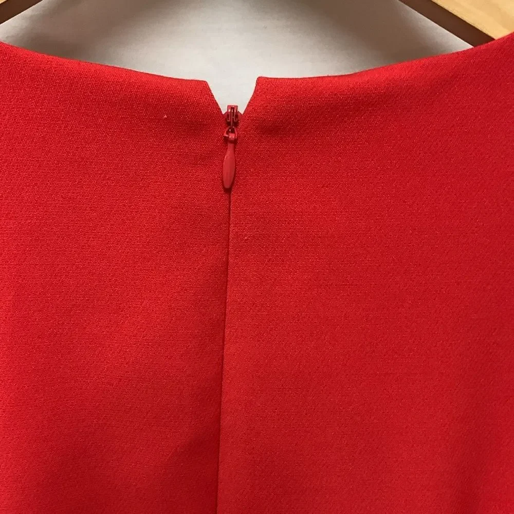 J. Crew Women's Red Scalloped Grommet Detail Sleeveless Short Dress Size 6